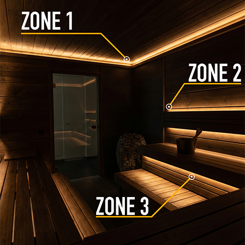 PROSAUNAS Dimmable White LED Light Strip Kit for Saunas
