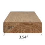 Dimensions for PROSAUNAS Thermo-Spruce 2x4 S4SEE Wood